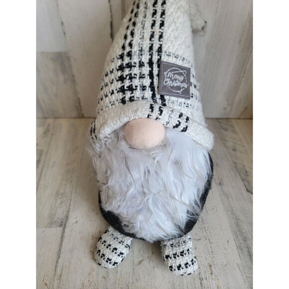 Large gnome plush white plaid Xmas home decor figure unique - Picture 2 of 7